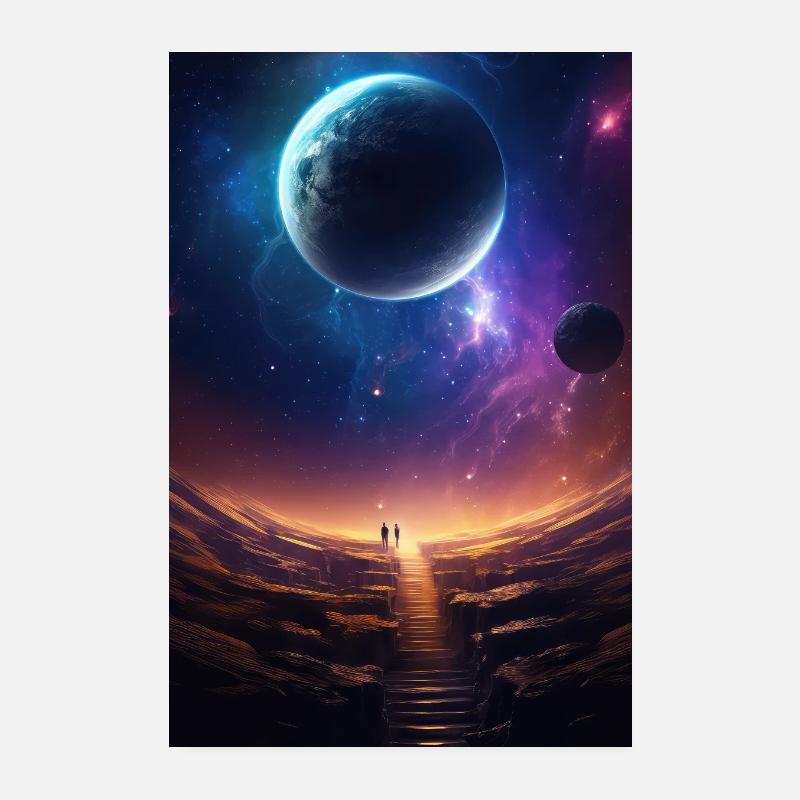 Galaxie Planètes spatiales Poster 20 x 30 cm