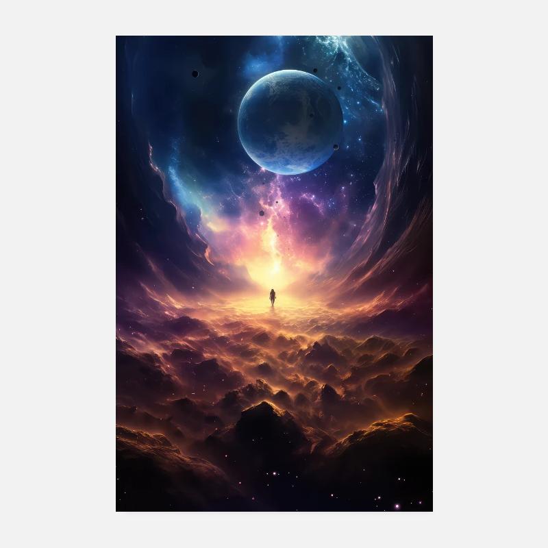 Space Galaxy Planets Poster 8" x 12" (20x30 cm)