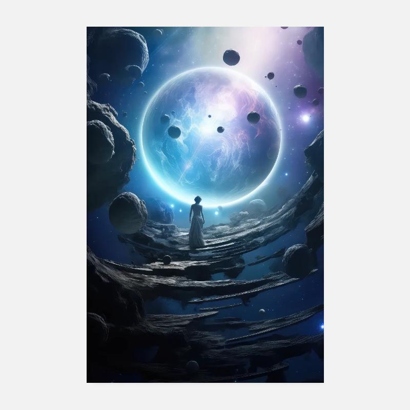 Galaxy Planets Space Poster 8" x 12" (20x30 cm)