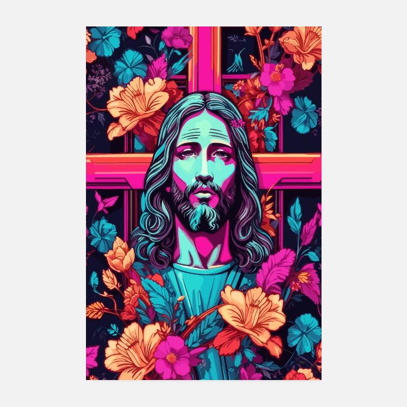 Jesus Christus - Poster 20x30 cm - Weiß