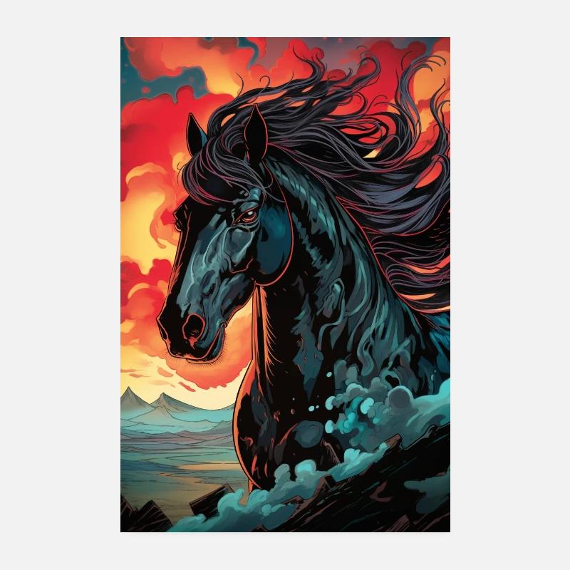 Fata Morgana des Pferdes - Poster 20x30 cm - Weiß
