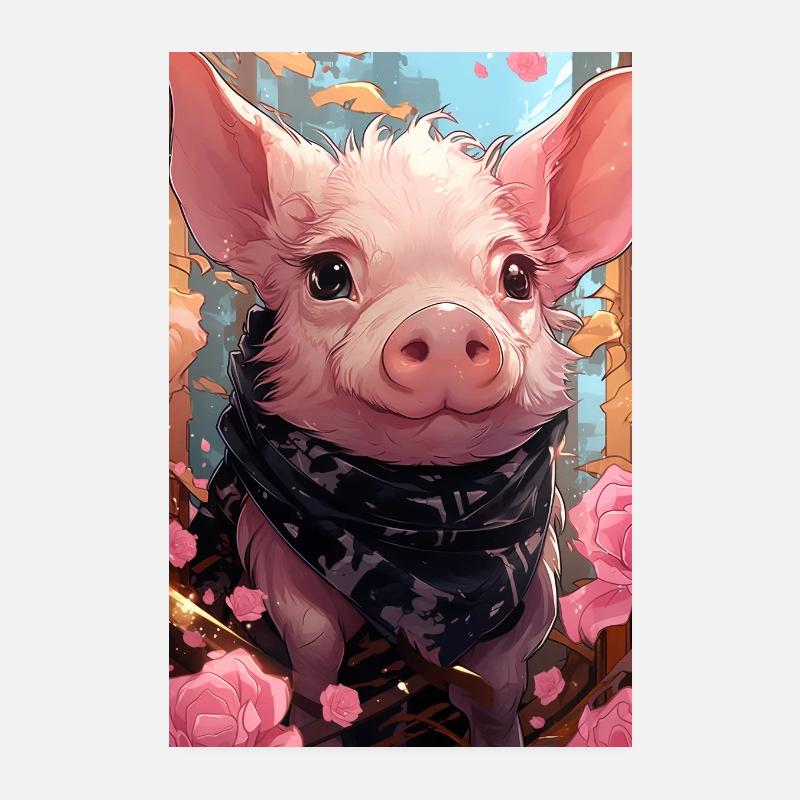 Piglet's Innocent Stares Poster 8" x 12" (20x30 cm)