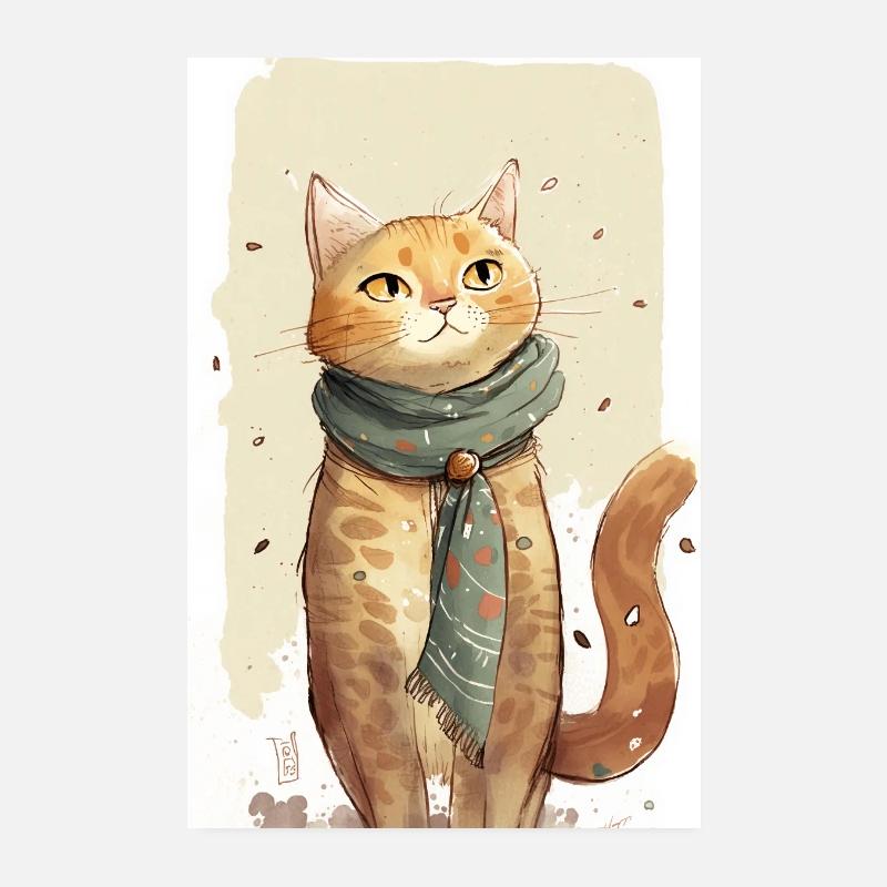 Félins douillets Poster 20 x 30 cm