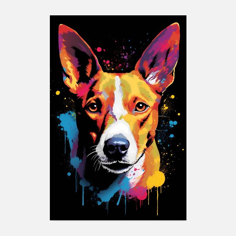 Basenji Colorful Bunt Poster 20x30 cm