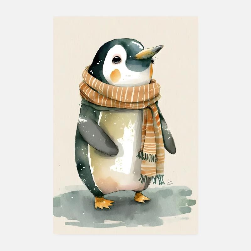 Pinguinfreunde Paradies Poster 20x30 cm