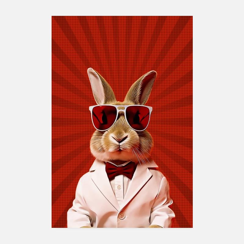 Lapin Elégant Poster 20 x 30 cm