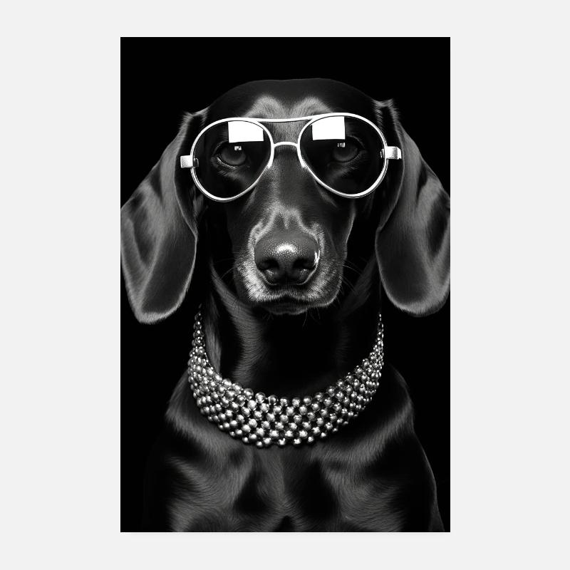 Lunettes de soleil pour chien teckel Poster 20 x 30 cm