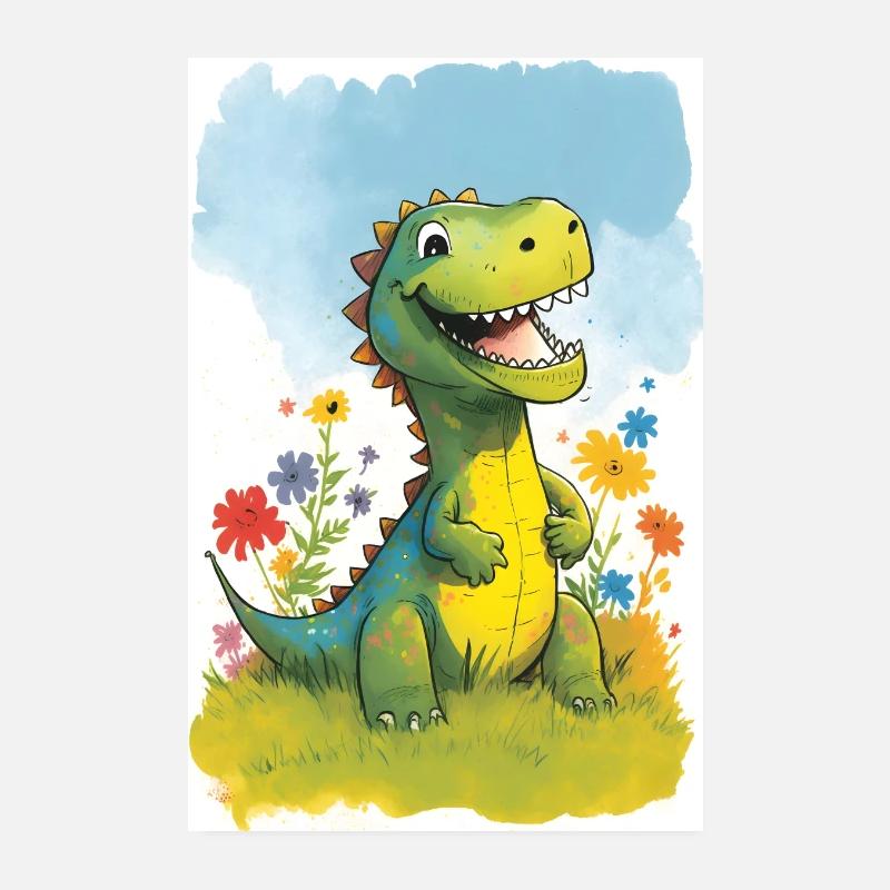 Magischer Dinosaurier - Poster 20x30 cm - Weiß