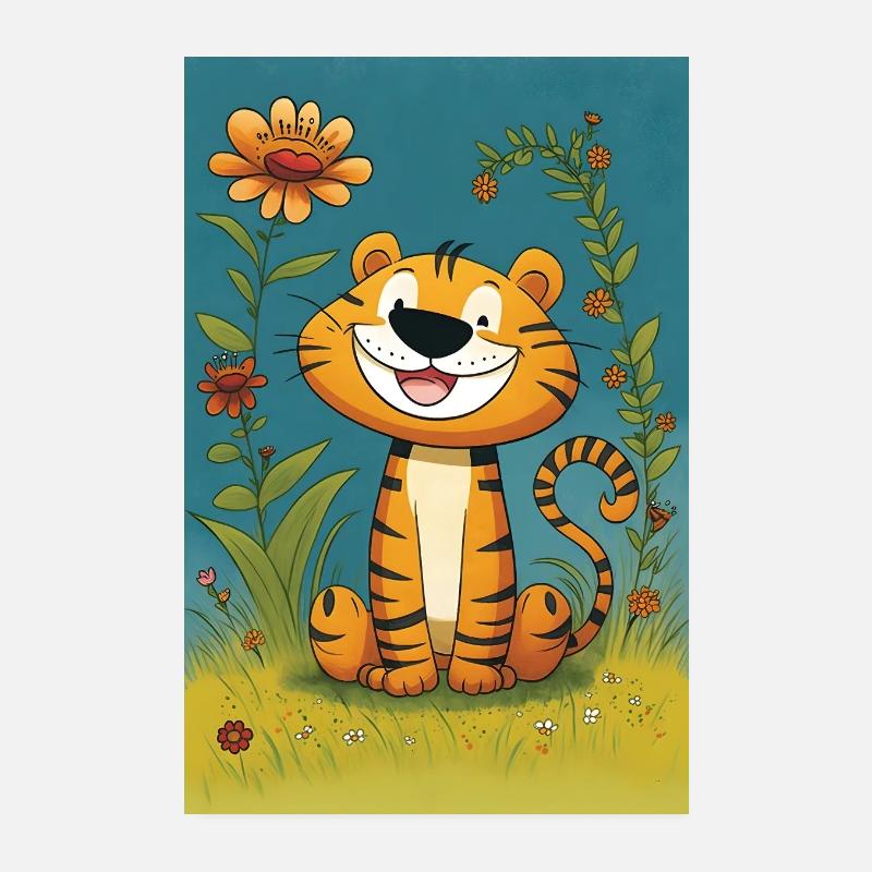 Magischer Tiger - Poster 20x30 cm - Weiß