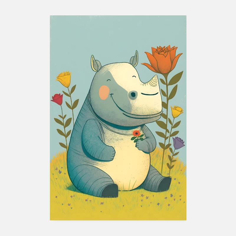 Magical Rhino Poster 8" x 12" (20x30 cm)