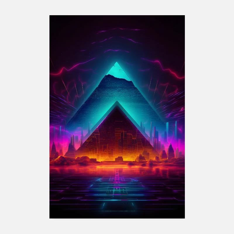 Pyramides de Gizeh en Égypte Poster 20 x 30 cm