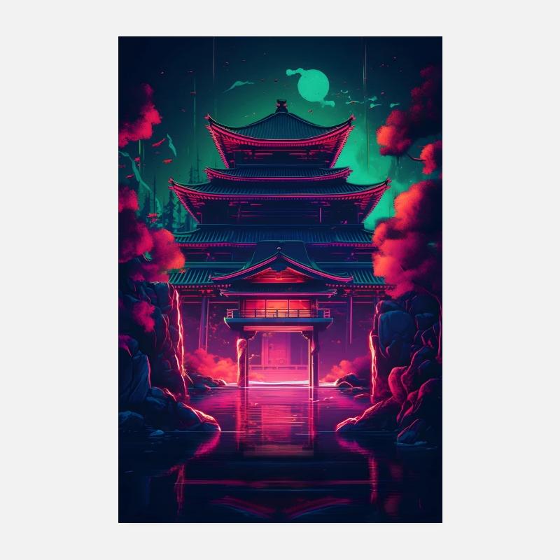 Kyoto Temples Japan Poster 8" x 12" (20x30 cm)