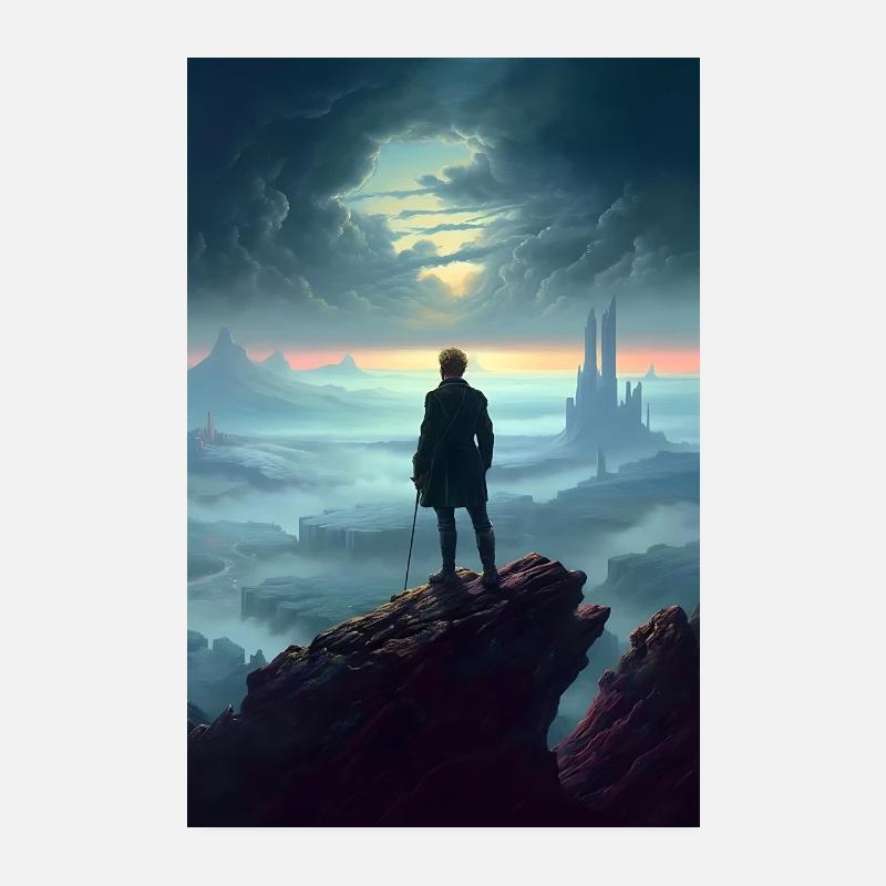 Vagabond au-dessus de la mer de brouillard Poster 20 x 30 cm