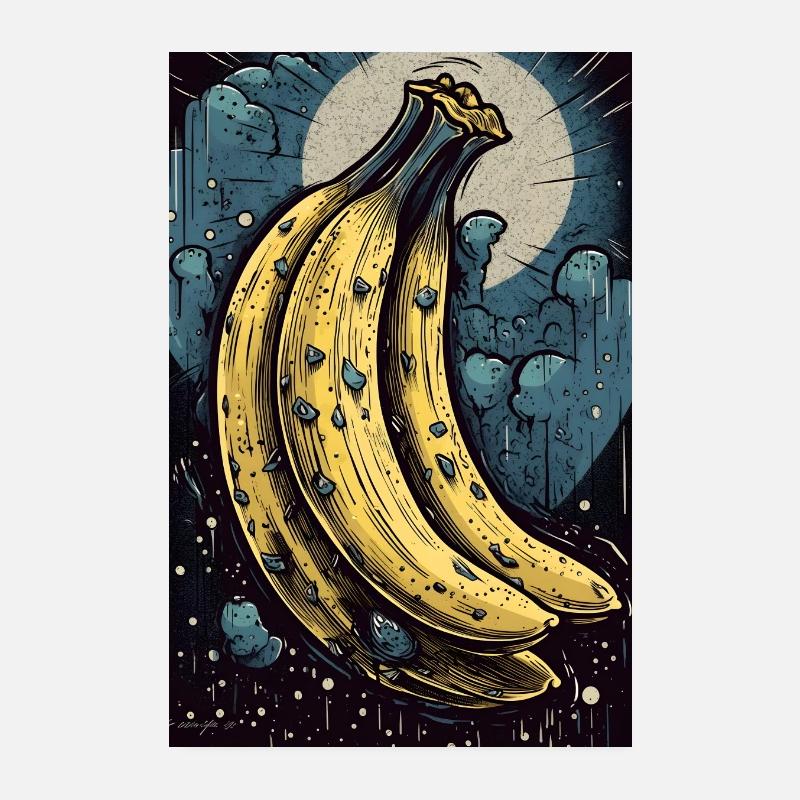 Banane - Poster 20 x 30 cm - blanc