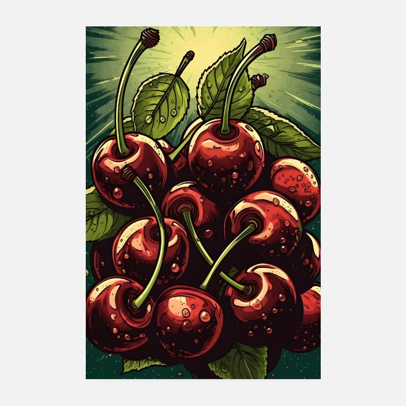 Cerise - Poster 20 x 30 cm - blanc