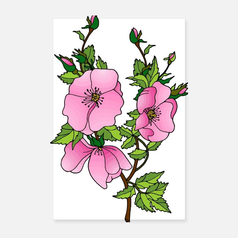 Blumen - Poster 20x30 cm - Weiß