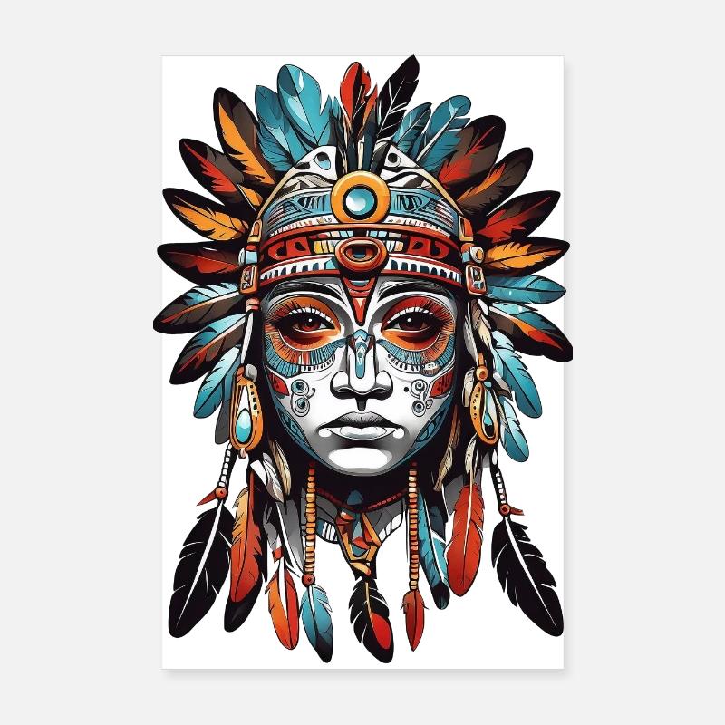 Tribal Mask Poster 8" x 12" (20x30 cm)