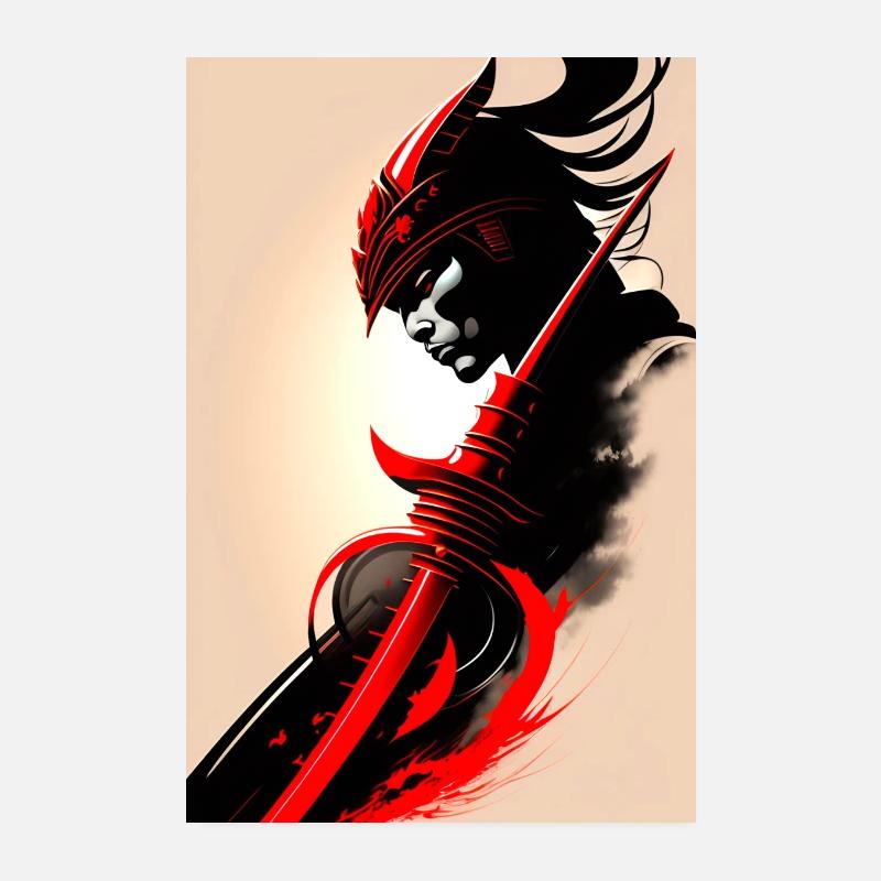 Guerrier Samouraï Poster 20 x 30 cm