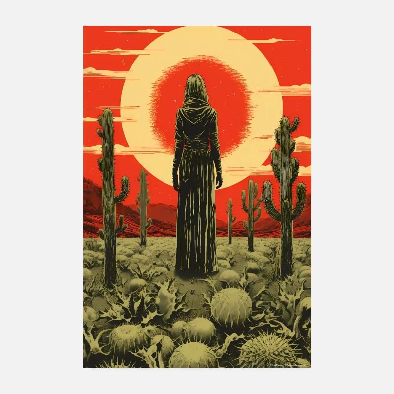 Lune Mystique du Désert Poster 20 x 30 cm
