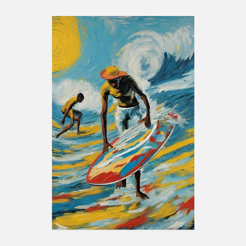 Poster "Mutige Surfer unter der strahlenden Sonne" Poster 20x30 cm