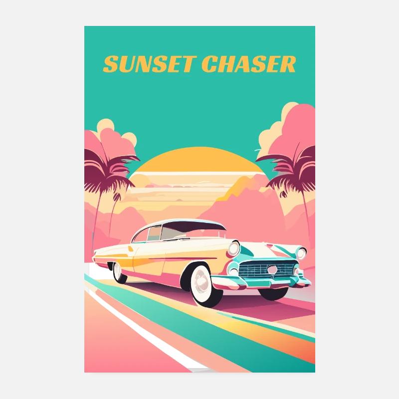 Chasseur de coucher de soleil Poster 20 x 30 cm