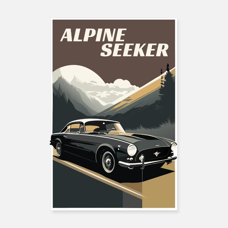 Alphine-Sucher - Poster 20x30 cm - Weiß