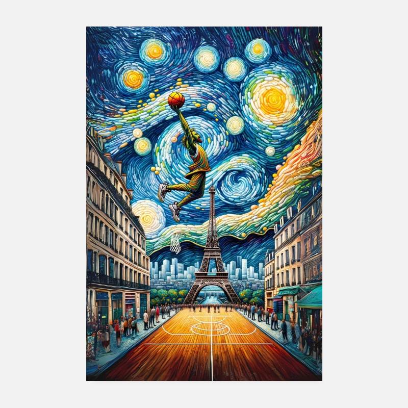 Poster Starry Hoops Dream" Poster 20 x 30 cm