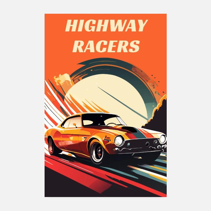 Highway-Rennfahrer Poster 20x30 cm