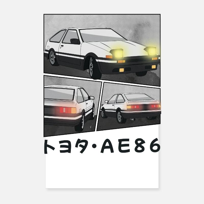 CAR COMIC / POP UP HEADLIGHTS HATCHBACK Poster 20x30 cm