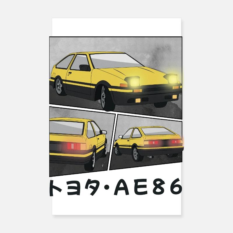 SUNBURST CAR COMIC / POP UP HEADLIGHTS HATCHBACK Poster 20x30 cm