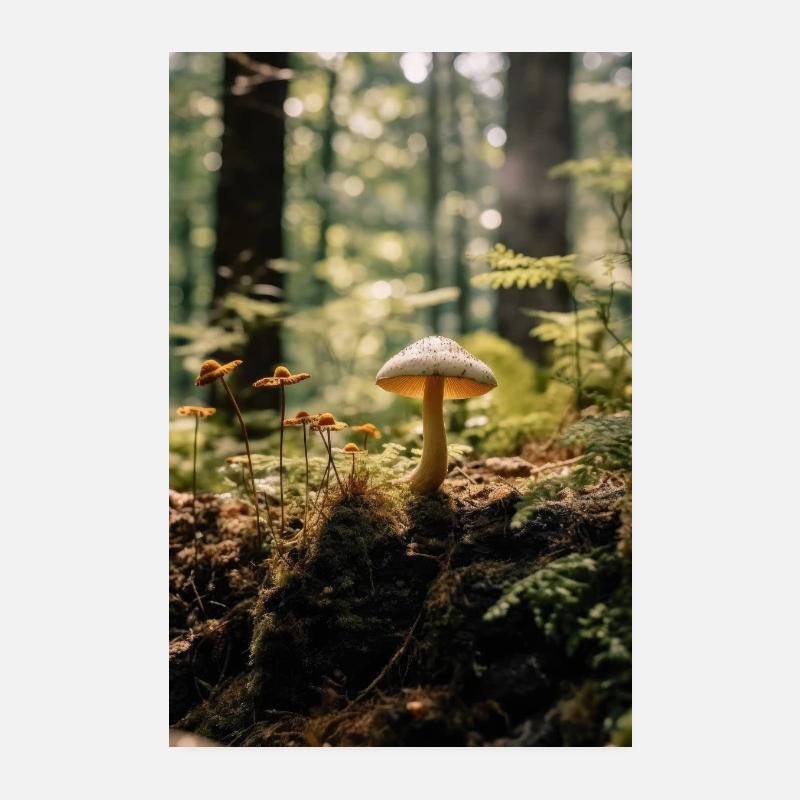 Champignons Champignons Champignon Forêt Poster 20 x 30 cm