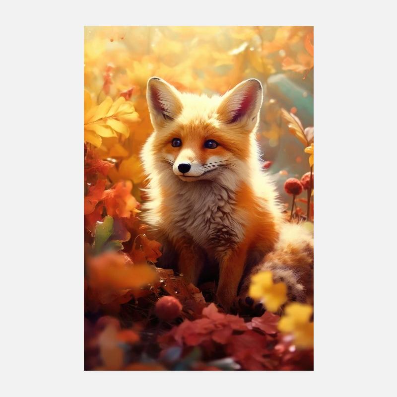 Fuchs Füchse Tier Autumn Poster 20x30 cm