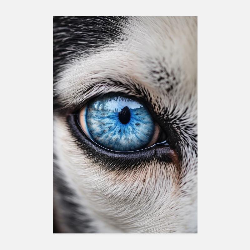 Husky sibérien oeil de chien Poster 20 x 30 cm