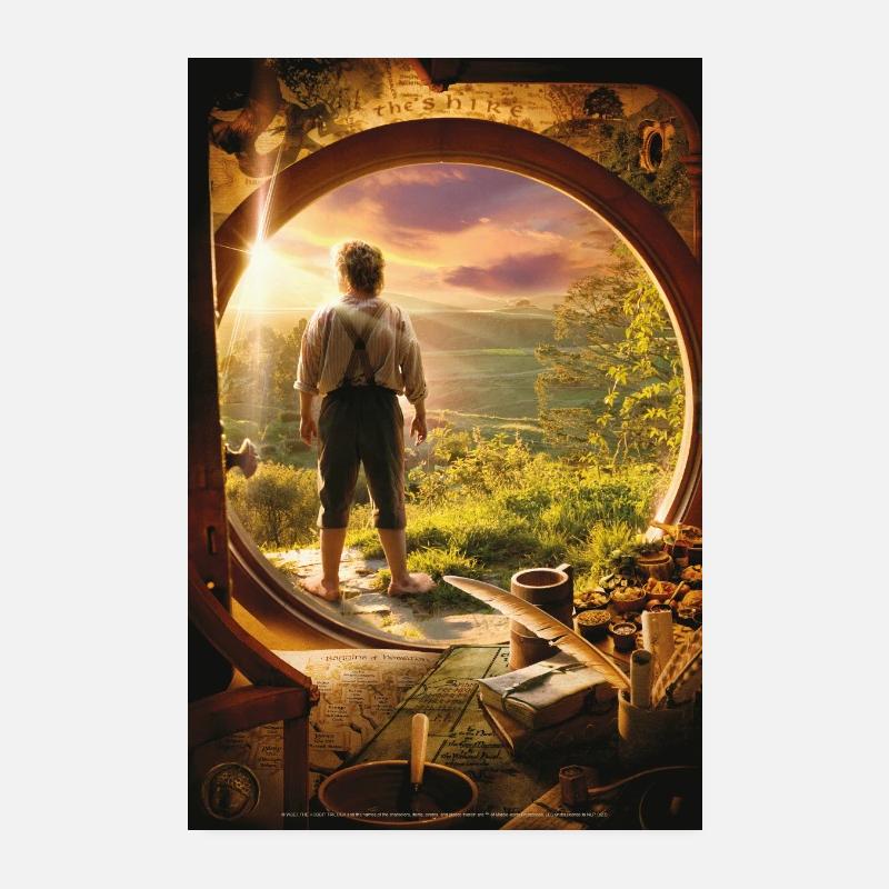 Le Hobbit Bilbon Sacquet À Bag End Dans La Comté - Poster 20 x 30 cm - blanc