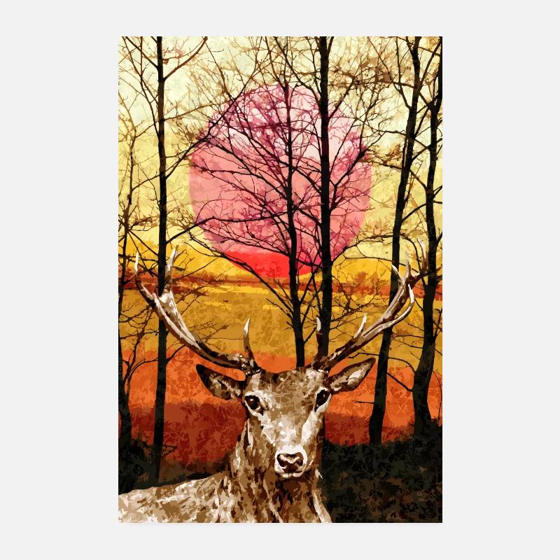 Hirsch Poster 20x30 cm