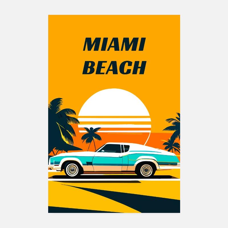 Miami Strand Poster 20x30 cm