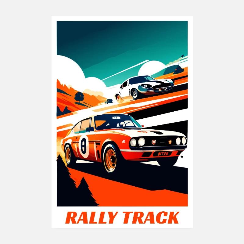 Piste de rallye Poster 20 x 30 cm