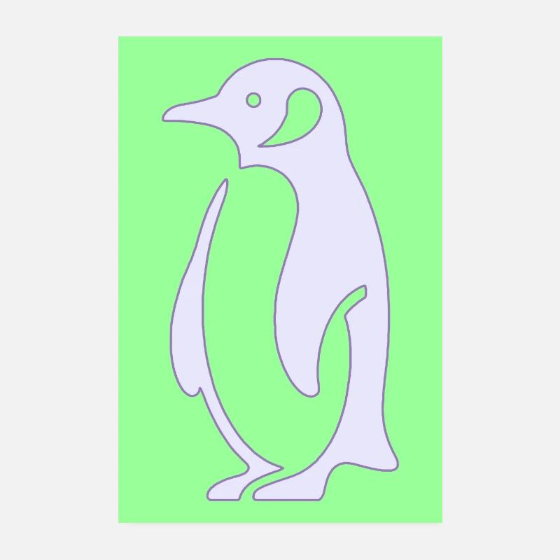 Penguin Simple Minimalistic Style Cool Poster 8" x 12" (20x30 cm)