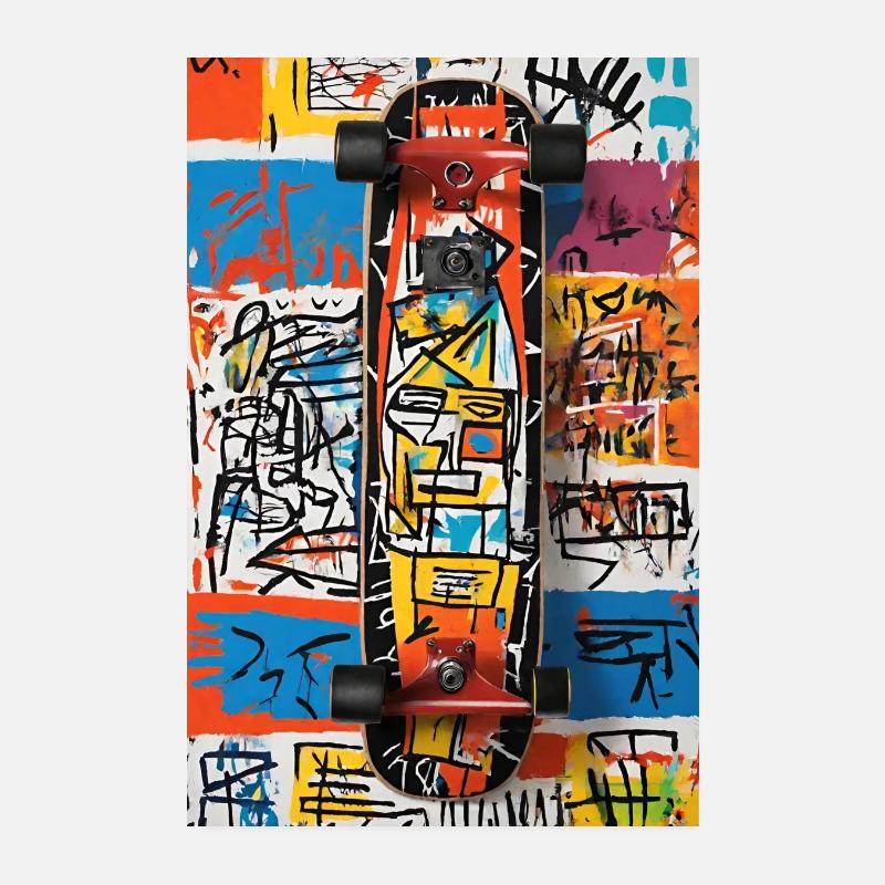 Poster Graffiti Art Skate - Poster 20x30 cm - Weiß