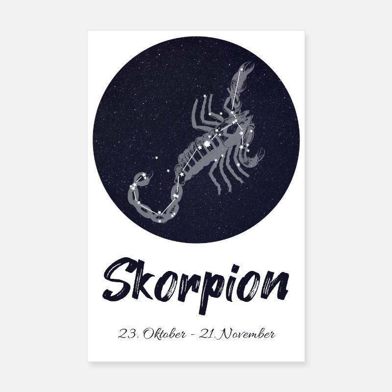 Zodiac sign Scorpio Astrology Poster 8" x 12" (20x30 cm)