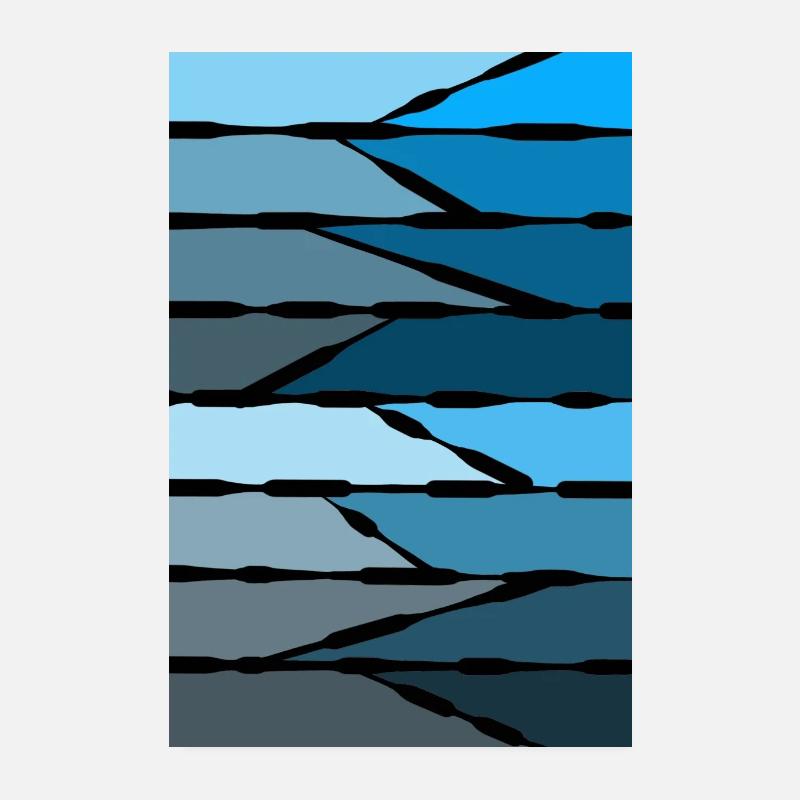 Bleu abstrait Poster 20 x 30 cm