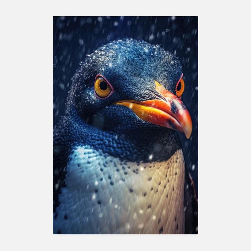 Penguin Penguins Animal Closeup Face Poster 8" x 12" (20x30 cm)