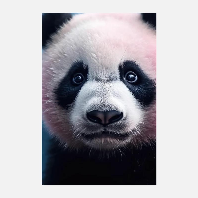 Panda Bear Panda Animal Pandas Closeup Face Poster 8" x 12" (20x30 cm)