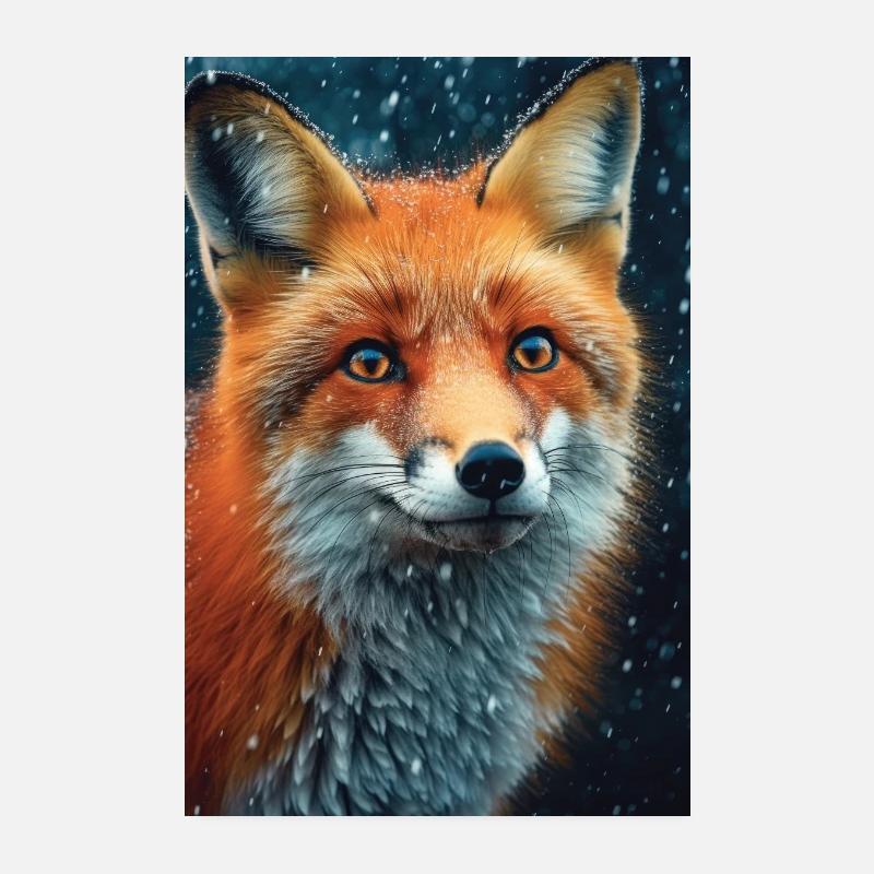 Visage d'animal renard renards Poster 20 x 30 cm