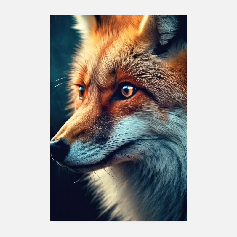 Fox Foxes Animal Gros Plan Visage Poster 20 x 30 cm