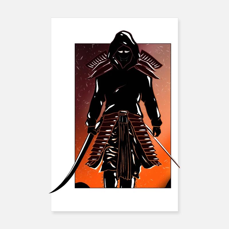 Samurai Hannya in Hoodie Poster 8" x 12" (20x30 cm)