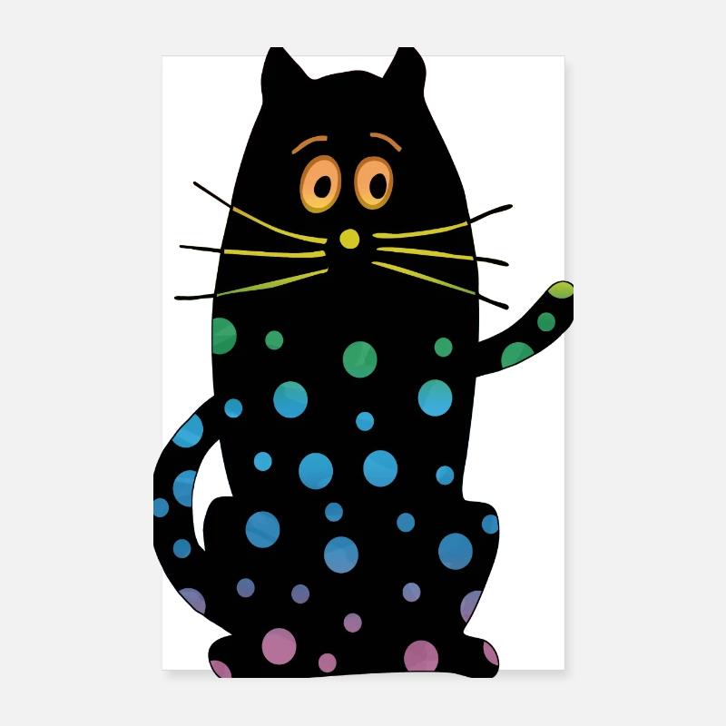 Katze - Poster 20x30 cm - Weiß