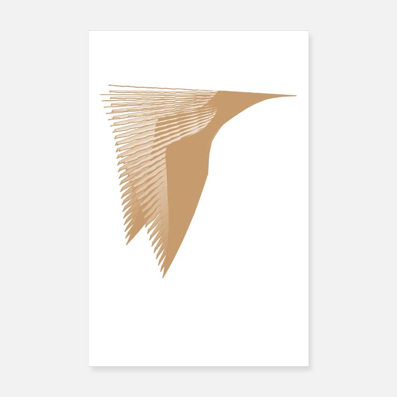 Colibri abstrait beige Poster 20 x 30 cm