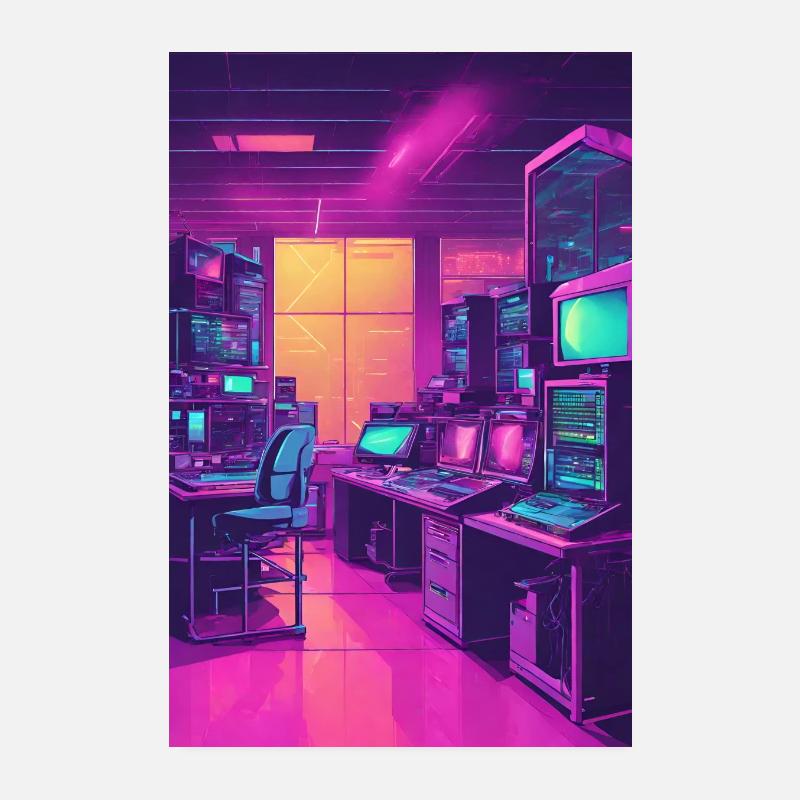 Labor mit Computern und Server Poster 20x30 cm