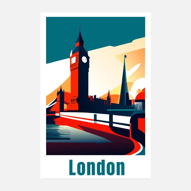 Londres - Poster 20 x 30 cm - blanc